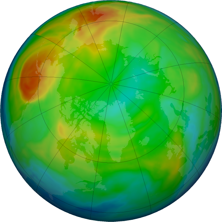 Arctic ozone map for 02 January 2023